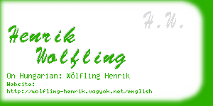 henrik wolfling business card